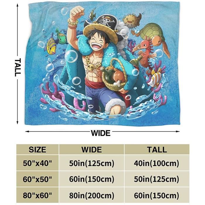 Couverture et plaid 3D imprimé Luffy One Piece - Multicolore
