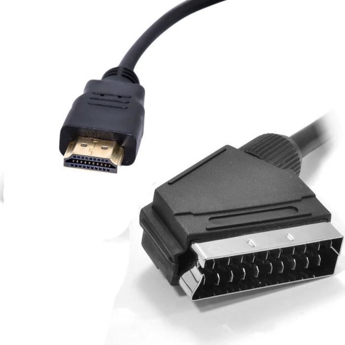 CABLING®Câble adaptateur HDMI vers peritel, 1,8m plaqué or 1080P noir  Support Notebook PC DVD Player Laptop TV Projector Monitor E - Cdiscount  Informatique