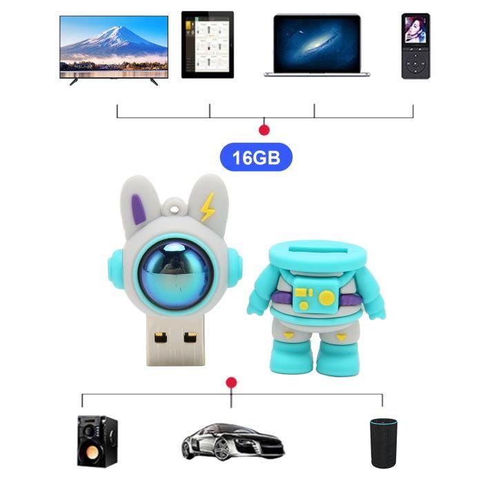 YEN- disque U Cartoon USB Flash Drive Space Bunny USB2.0 Interface Plug ...