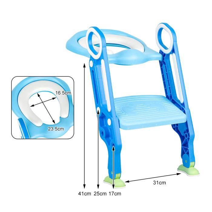 Orzbow Réducteur Toilette Enfant Pliable Portable Avec Barrière Anti-Éclaboussures - Blanc
