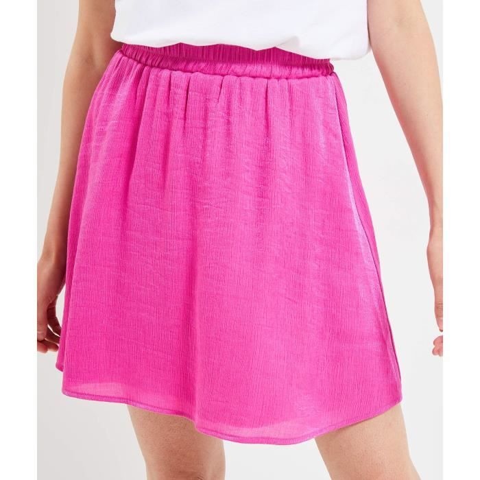 Jupe courte femme GRAIN DE MALICE Fluide Taille elastique Doublee Rose Pink Cdiscount Pret a Porter