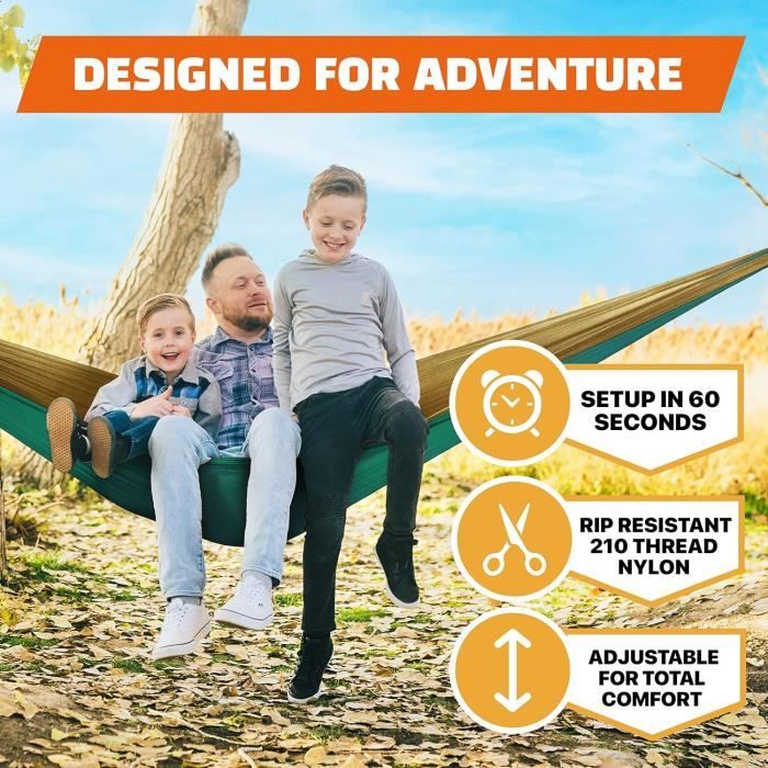 Portable Hamac De Camping Triangle Pas De Terrain Plat Hamac Aérien Géant Conception à 3 Points Hamac Multi-Personnes En Maille à Haute Charge Balcon Voyage