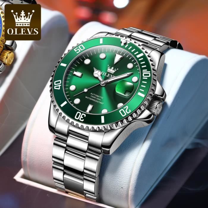 Montre automatique verte outlet