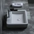 Vasque à poser rectangulaire en céramique blanche Starbath Plus - Dimensions 45 x 42 x 10 cm-3
