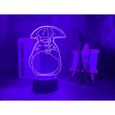 couleur 7 couleurs pas à distance Lampe LED 3D en forme de parapluie, Anime Mon Voisin Totoro, Pour Chambre à-3