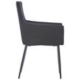 226087 - Design Furniture | Lot de 2 Chaises de salle à manger avec accoudoirs - Chaise de cuisine Chaise à dîner Noir Velours-3