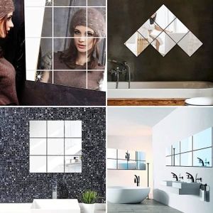 30 Feuilles De Miroir Auto-adhésives 12x12 Pouces - Stickers Décoratifs Muraux, Multicolores, PET
