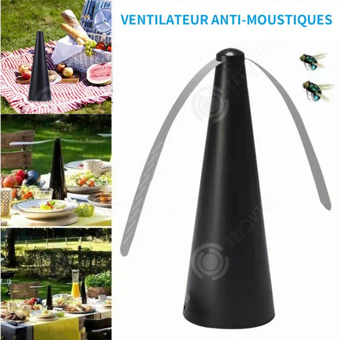 3 Ventilateurs Anti-mouches De Table Rechargeables USB - Holographique, Silencieux, 2 Vitesses, Pour Intérieur/extérieur