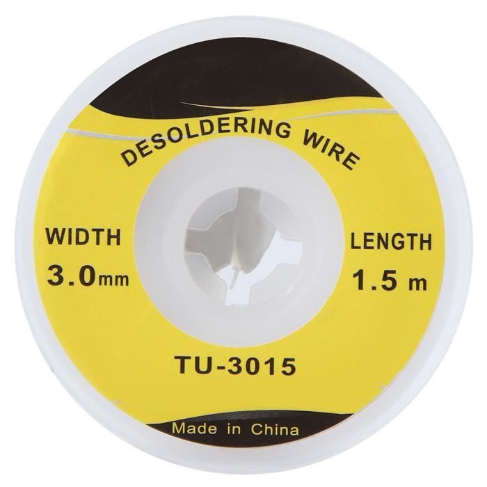 Mèche à Dessouder Cuivre 3.5mm - 1.5 Mètre | Bobine De Tresse à Dépanner | Soudure Électronique