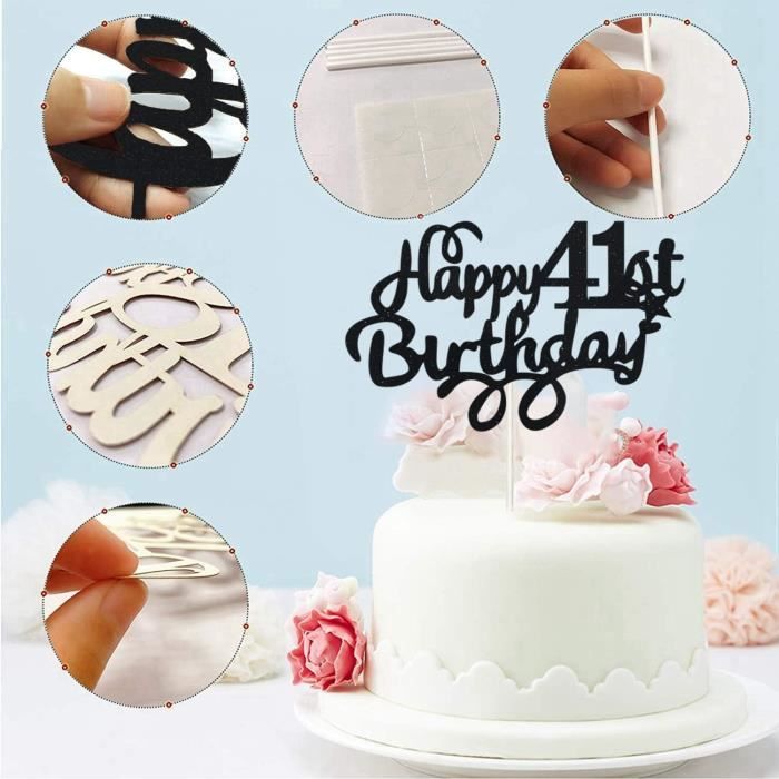Bougies de Numéro de 21e Anniversaire 3D Bougies de Gâteau en Forme de