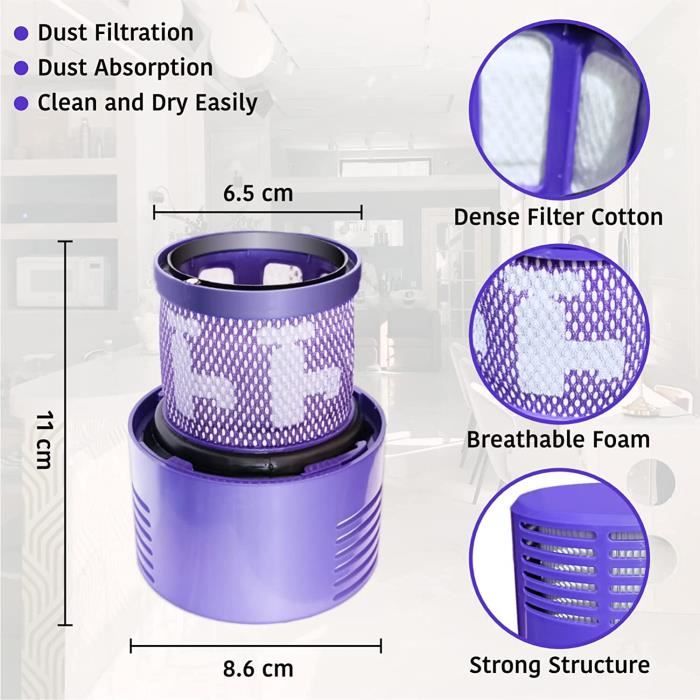 Filtre aspirateur lavable Allotech compatible pour aspirateur DYSON V11