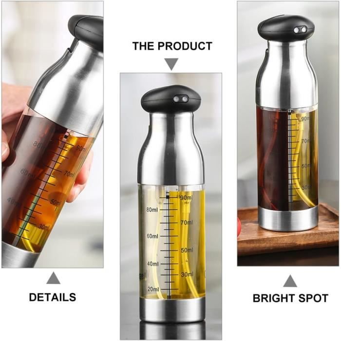 Nébuliseur Huile Cuisine Leaflai 180ml En Verre - Pulvérisateur Friteuse Air Chaud Avec Pinceau - Contrôle Précis