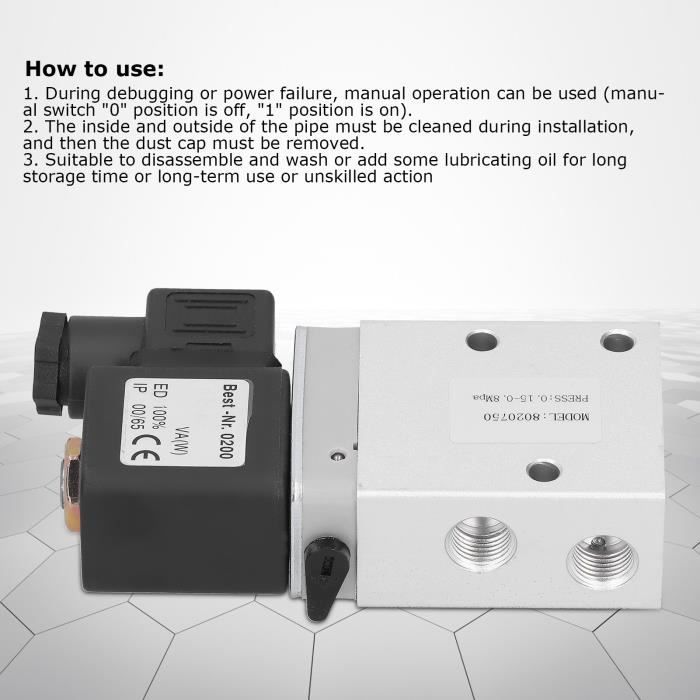 Électrovanne Pneumatique 3/8'' 24V DC 320mA 2 Voies Bidirectionnelle Laiton – VX2120-X64