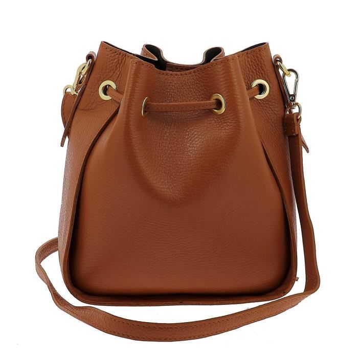 Sac seau clearance cuir camel