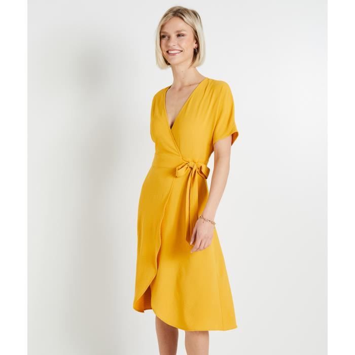 Robe jaune portefeuille new arrivals