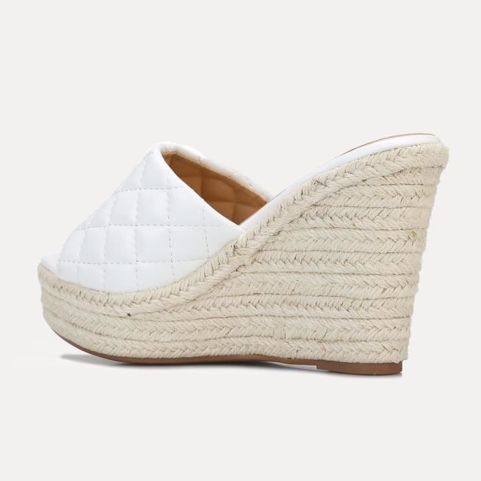 Mules compensées blanches new arrivals