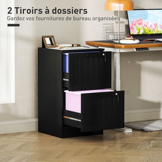 HOMCOM Caisson De Bureau à Roulettes Avec Tiroir Placard Et Niche Pour Documents Et Dossier Suspendu 40 X 35 X 60 Cm~1l3qk5fjo4g00
