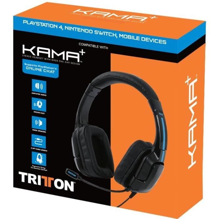 Gaming Tritton Kama Plus Casque Gaming Tritton Kama+ Noir PS5, PS4