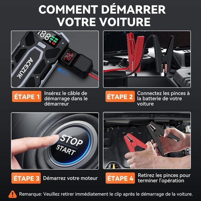 Booster Batterie Voiture Compatible Makita 18V - Démarreur Portable 12V Avec Lumière LED - Pour Dépannage, Camping, Hiver