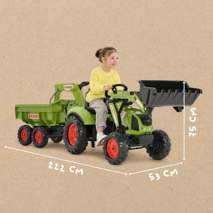 Tractopelle Claas - FALK - Volant directionnel, Excavatrice et Remorque