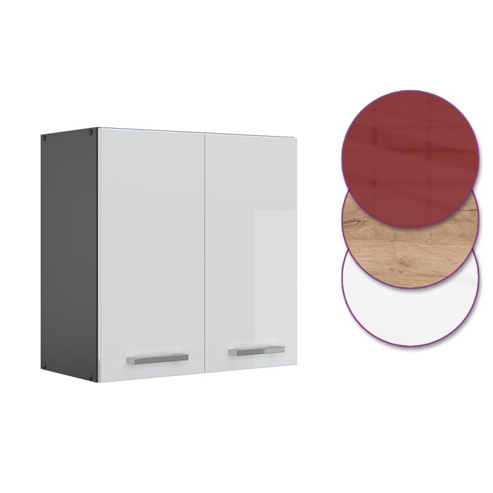 Meubles De Cuisine VICCO R-Line – Blanc Ultra-brillant – Éléments Hauts Et Bas