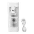 Mini climatiseur de bureau– Refroidisseur 3-en-1 silencieux avec réservoir 120ml et veilleuse – pour maison, bureau – Blanc