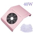 Ponceuse manucure,Aspirateur de poussière d'ongles à ventilateur puissant, capacité d'aspiration de 80 W - Type 858-2a Pink 40W-0