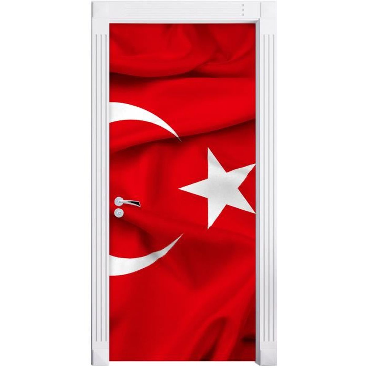 Drapeau Turquie Turquie Drapeau Comme Mural Format 200x90cm Cadre De Porte Porte Autocollants Decoration De Porte Porte Aut Achat Vente Stickers Cdiscount