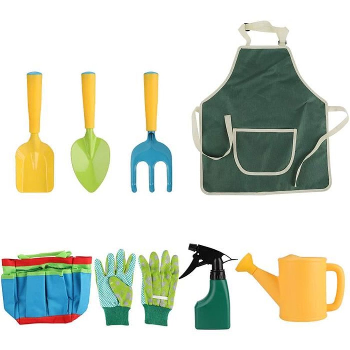 Arrosoir Jaune AUX Outils de Jardinage 11 Pi/èces Outils de Jardin avec Sac de Rangement Gants de Jardinage