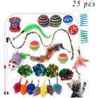 Yangbaga Kit Jouets pour Chats Multicoloré Jouet Chat Plume Jouet souris Cadeau Noël pour Chat Chaton Félin 25pc