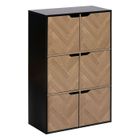 Five Simply Smart - Etagère 6 cases Mix'n Door CHEVRONS - Beige et noir