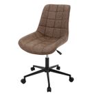 Chaise de bureau à roulettes Marron avec revêtement en similicuir et piètement métallique ML-Design