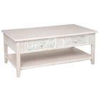 PEGANE Table basse avec rangements coloris beige - Longueur 110 x Profondeur 60 x Hauteur 45 cm