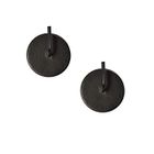 IAMS CHIEN ATELIERS 28 Supports adhésifs Ronds Métal Idéal Tringle Extensible Ronde D7 ou 10 Lot de 2 ou 4 (Noir, 2)