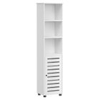 VASAGLE Meuble de Salle de Bain, Étagère de Rangement, Placard Haut, avec 3 Compartiments Ouverts et 2 Étagères Réglables, Blanc