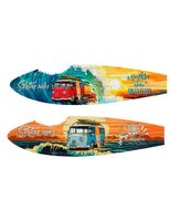 SURF Planche set de 2 Décoration murale en Bois de 60cm Van Coucher de Soleil Océan Plage