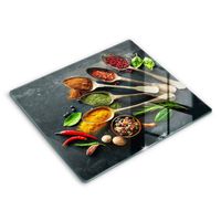 Protection Plaque de Cuisson, couvre plaque de cuisson en verre - Decortapis - 60 x 52 cm Cuillères de cuisine d'épices