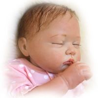 Réaliste fermer les yeux reborn baby poupées 20 pouce réaliste bébés souples en silicone poupées avec cheveux bonecas fille d'annive