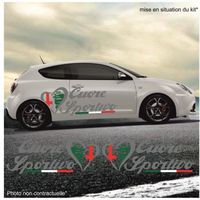 Alfa Romeo Cuore Sportivo coeur X2 - GRIS - Kit Complet  - Tuning Sticker Autocollant Graphic Decals