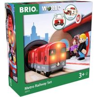 Circuit de train en bois BRIO World Circuit Metro - Coffret complet 20 pièces - Ravensburger - Mixte dès 3 ans