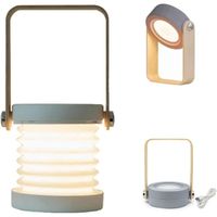 Lampe tactile à gradation, lampe de chevet portable pour lampes de chevet avec table de chevet portable - Gris