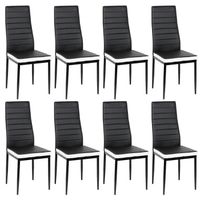Lot de 8 chaises de salle à manger noir et blanc - KEDIA - Style nordique - Confortable et design