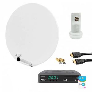 PARABOLE HDME KIT PARABOLE SATELLITE FIBRE BLANCHE 85CM + L