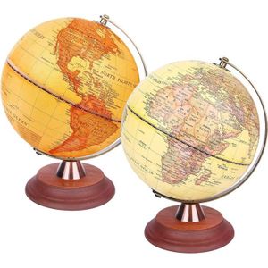 GLOBE TERRESTRE Jouet Lumineu - 20Cm Globe Lumineux /Globe Antique Support Bois Carte Anglais Terrestre Lampe