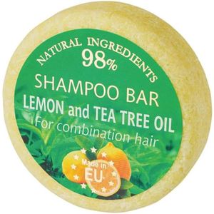 SHAMPOING Shampoo Bar 60g, Handmade, Natural, With Macadamia Oil And Vitamin E, Sls Free (Lemon & tea tree oil \u2013 for combination ha[1572]