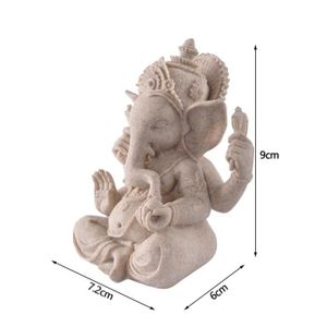 FIGURINE - PERSONNAGE Statue Vintage'éléphant de dieu en grès, Sculpture de seigneur indien Ganesha, Figurine de bouddha sculptée à