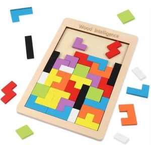 PUZZLE TRESORS- Bois Tetris Puzzle 40 Pcs Tangram Jigsaw 