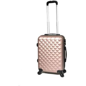VALISE - BAGAGE CELIMS - VALISE 55cm - BAGAGE TAILLE CABINE - 4 Roues - ABS - Rigide- Rose Gold