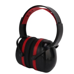 CASQUE - ANTI-BRUIT Cikonielf Casque de protection auditive Protection auditive Cache-oreilles 24dB NRR Coquille rotative réglable à 360 ° Noir Rouge