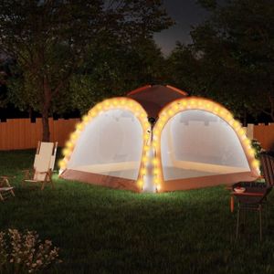 TONNELLE - BARNUM Tente de réception à LED et 4 parois 3,6x3,6x2,3 m